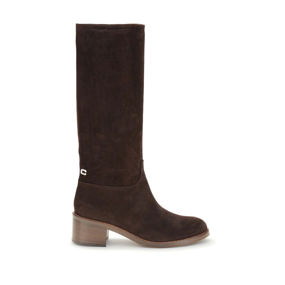 Carel Paris Brown Leather High Heel Boots