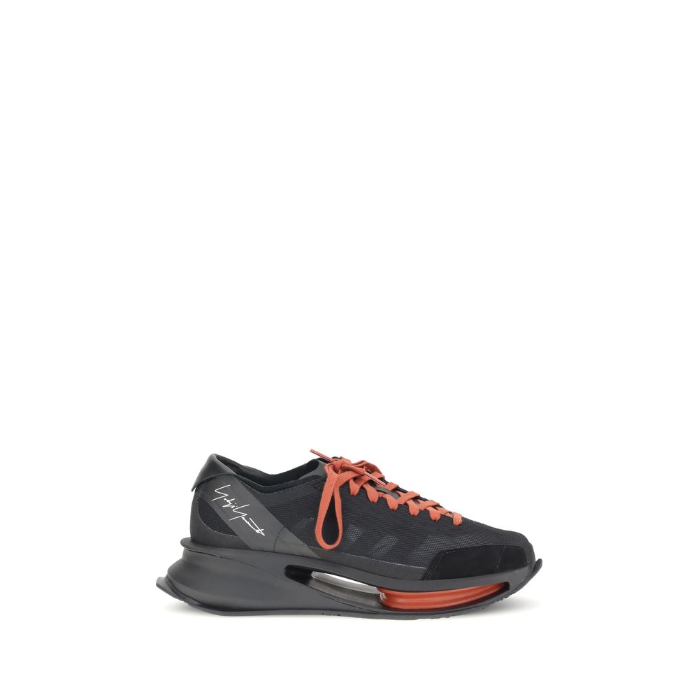 Y-3 Black Leather Athletic Sneakers