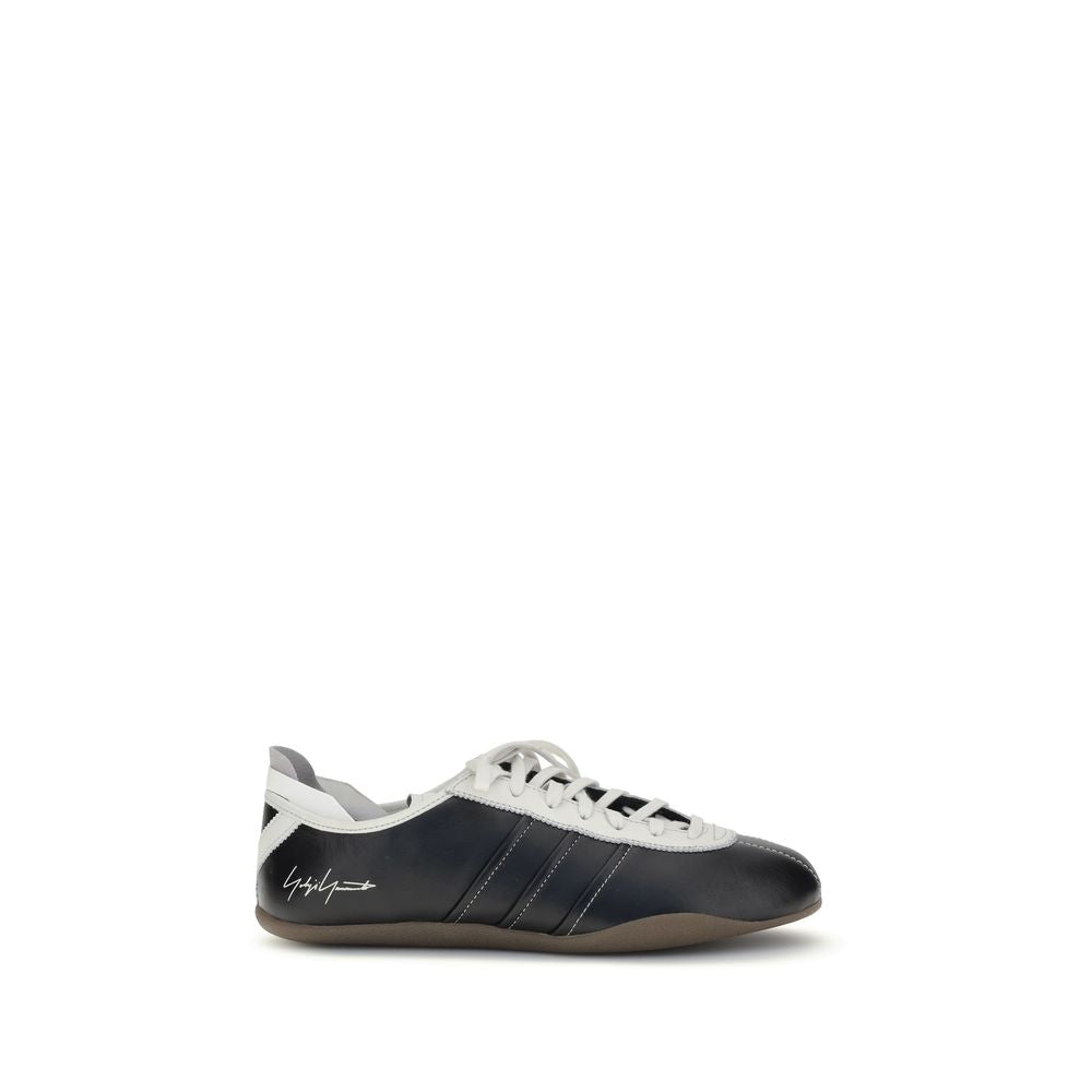 Y-3 Black Calf Leather Bos Taurus Low Top Sneakers
