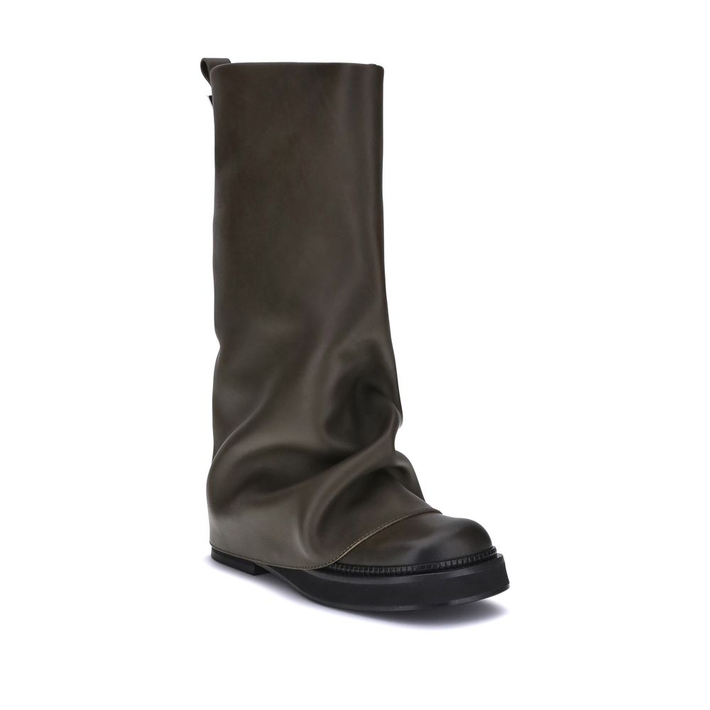 The Attico Brown Calf Leather Bos Taurus Ankle Boots