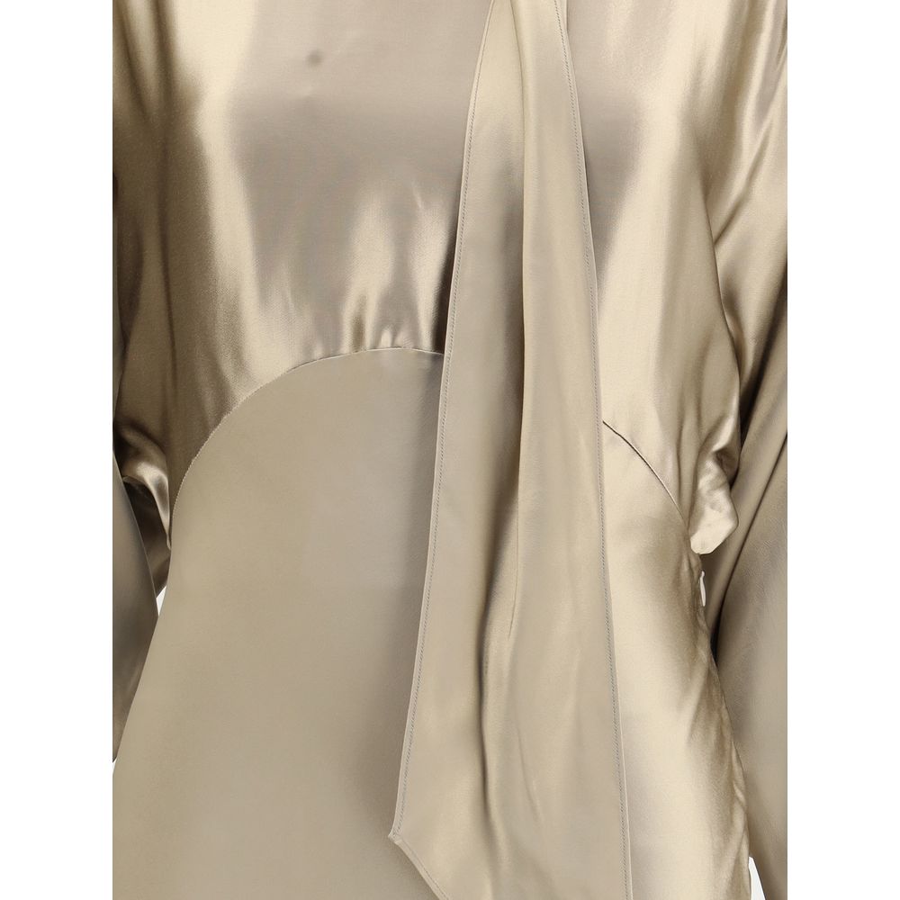 The Andamane Gold Viscose Casual Dress
