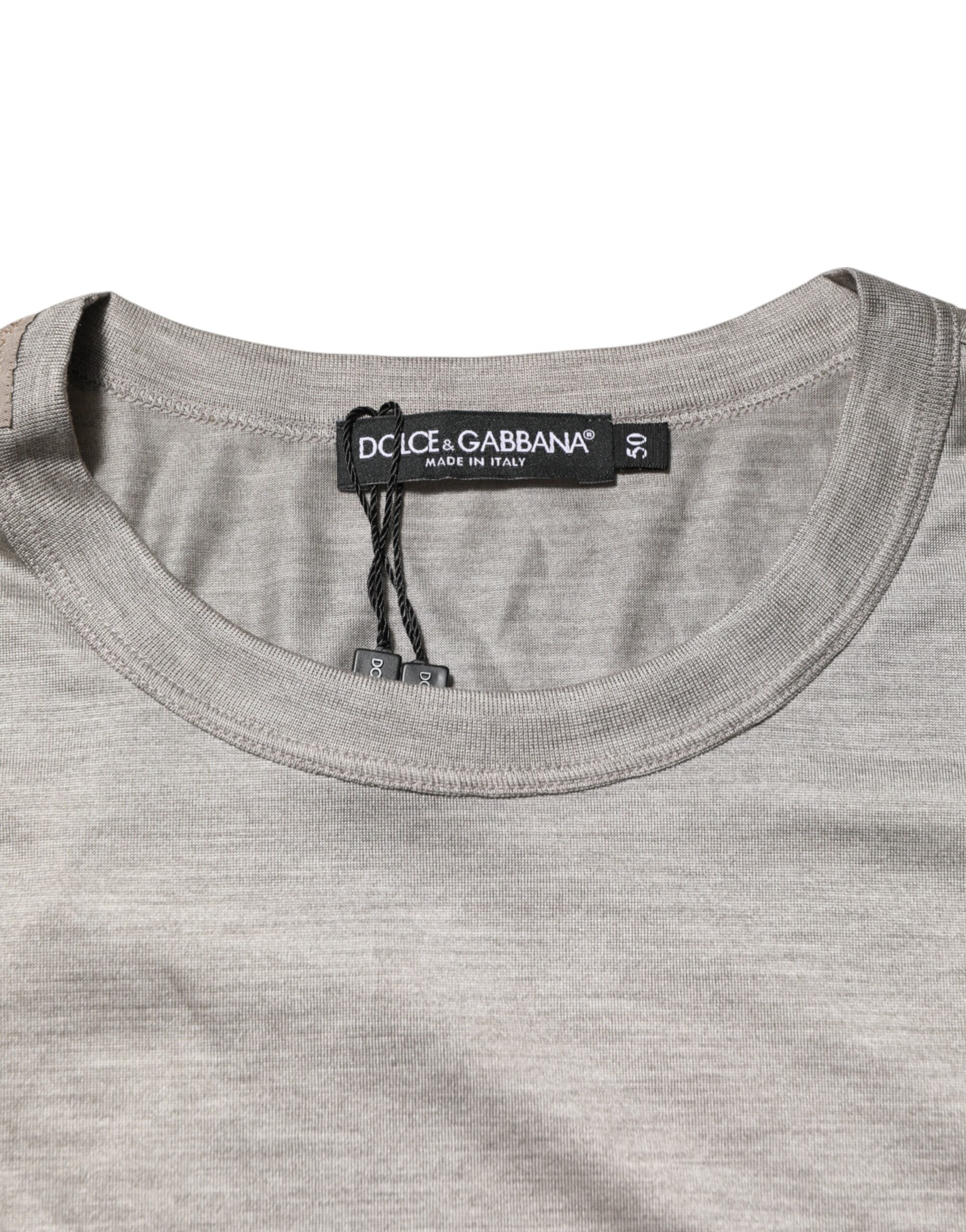 Dolce & Gabbana Beige Hazelnut Cotton Shortsleeve Shirt T-shirt