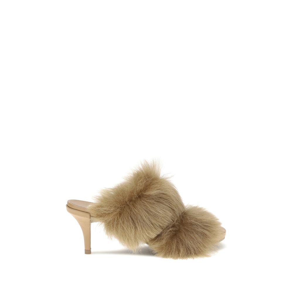 Pedro García Beige Leather Stiletto Heel Sandals