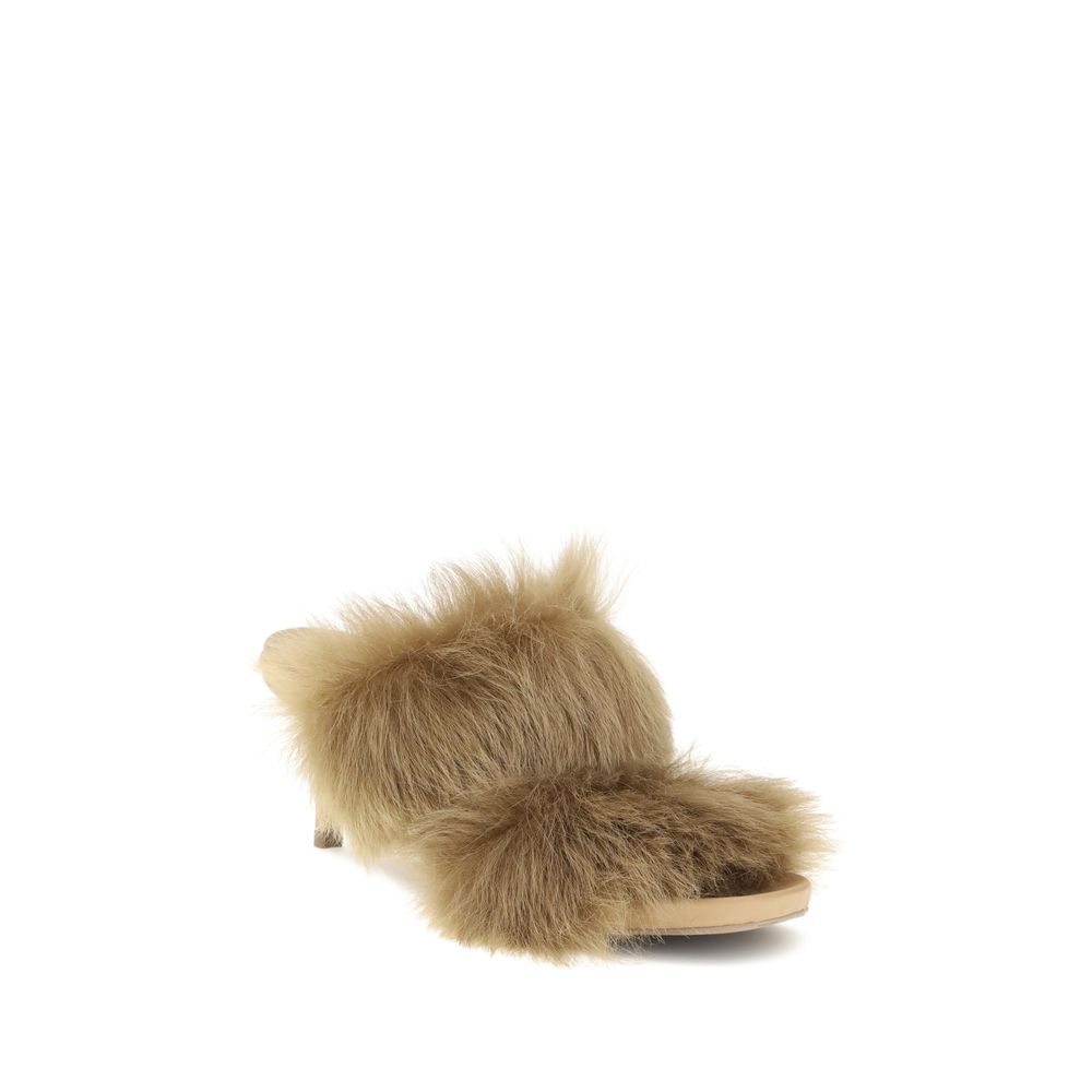 Pedro García Beige Leather Stiletto Heel Sandals