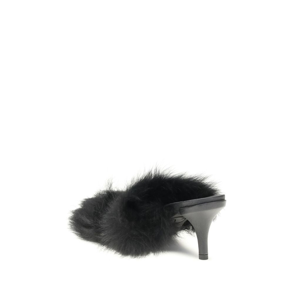 Pedro García Black Leather Stiletto Heel Sandals