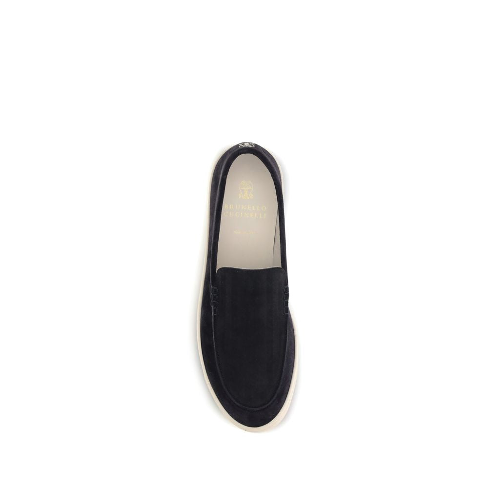 Brunello Cucinelli Black Calf Leather Bos Taurus Sneakers