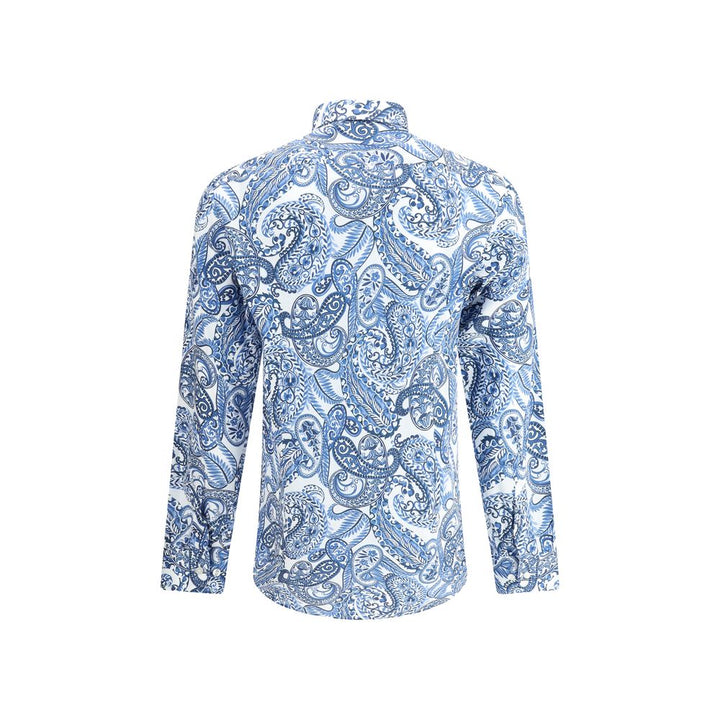 Etro Blue Cotton Pattern Shirt