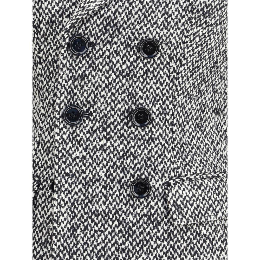 Dolce & Gabbana Gray Fleece Wool Blazer