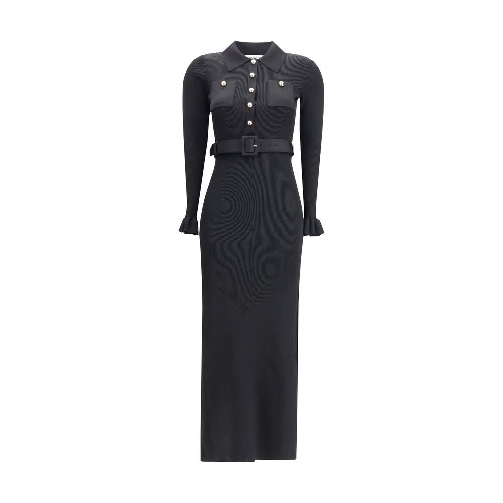 Self-Portrait Black Viscose Casual Dress