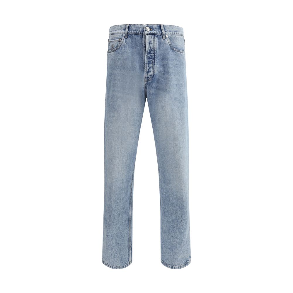 Brunello Cucinelli Blue Cotton Straight-Leg Jeans