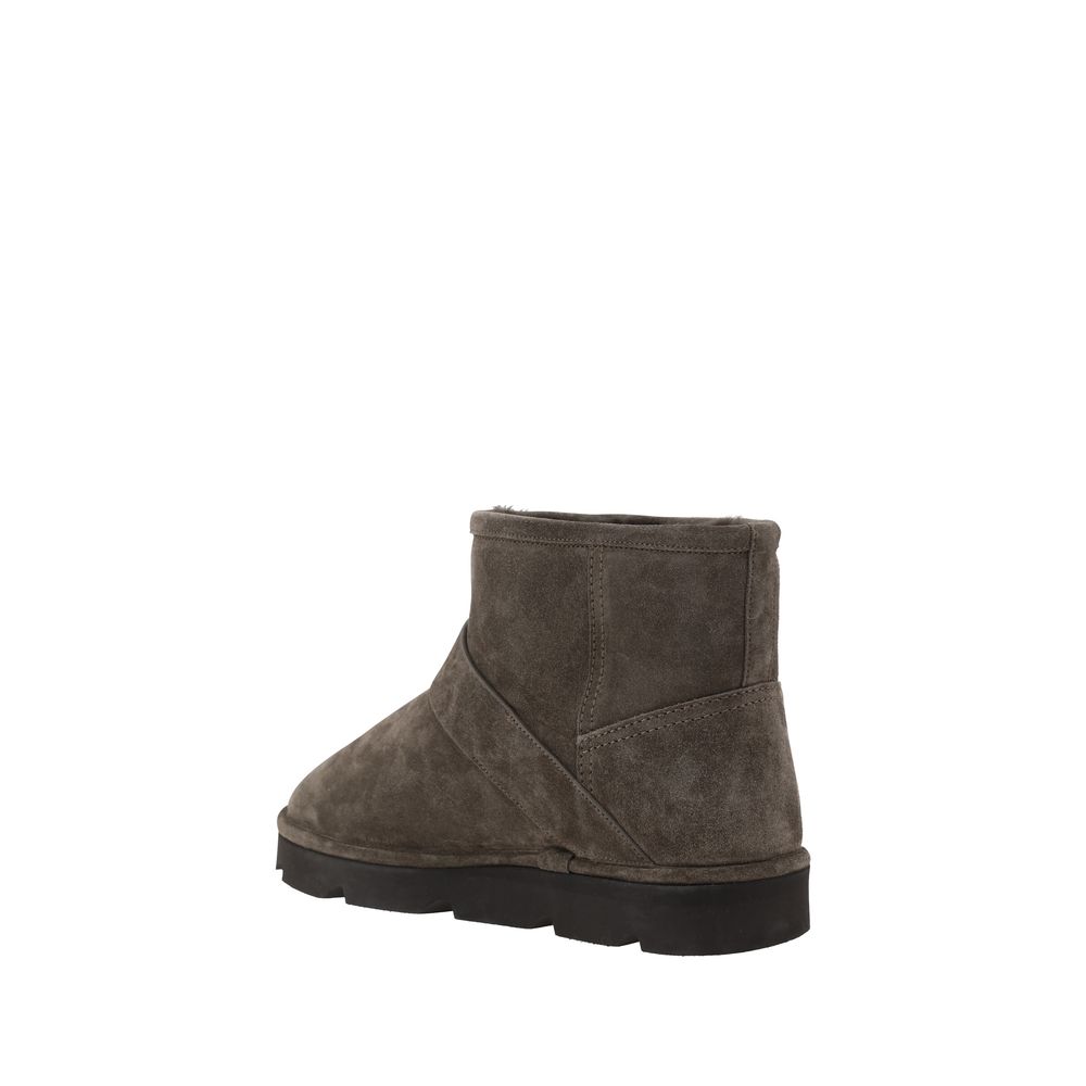 Brunello Cucinelli Brown Calf Leather Bos Taurus Ankle Boots