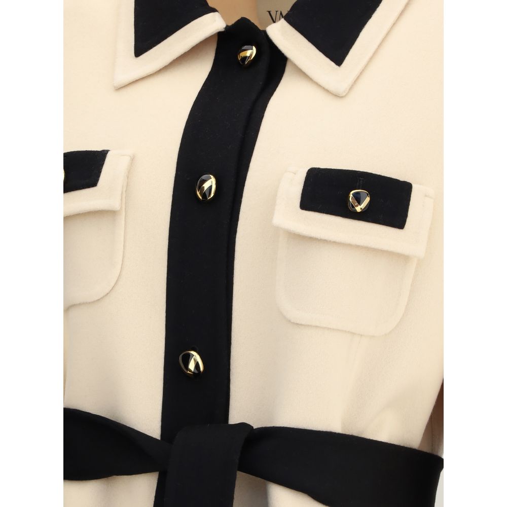Valentino Beige Fleece Wool Coat