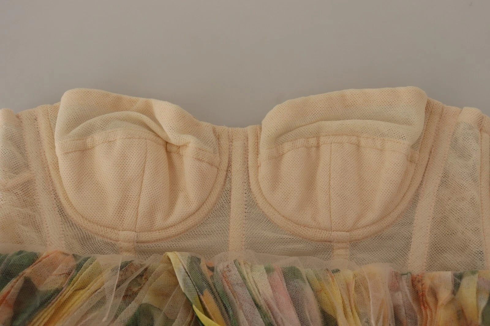 Dolce & Gabbana Yellow Floral Print Pleated Maxi Dress