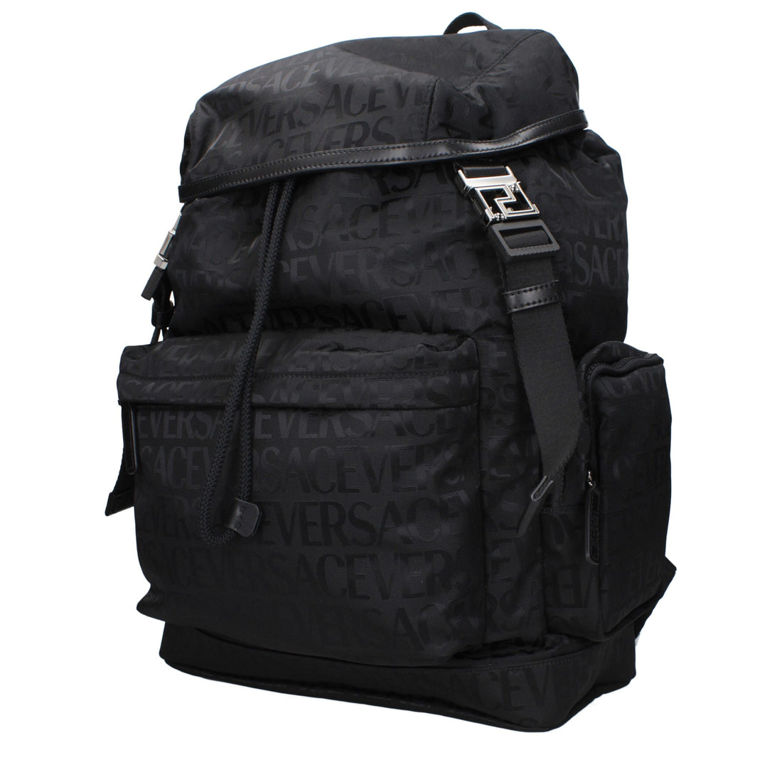 Versace Black Fabric Backpacks