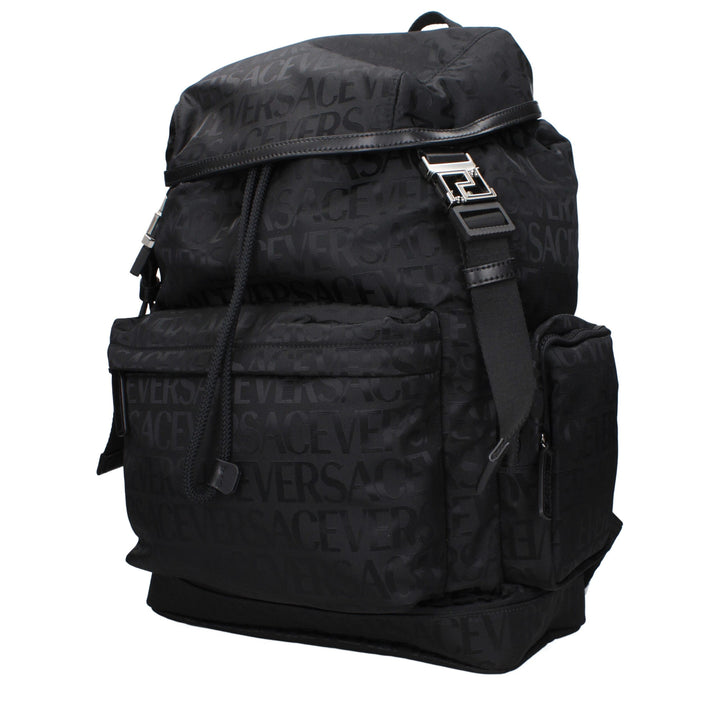 Versace Black Fabric Backpacks