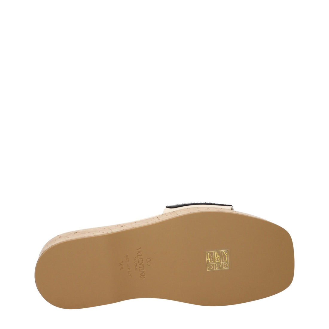 Valentino Garavani Beige Leather Wedge Sandals
