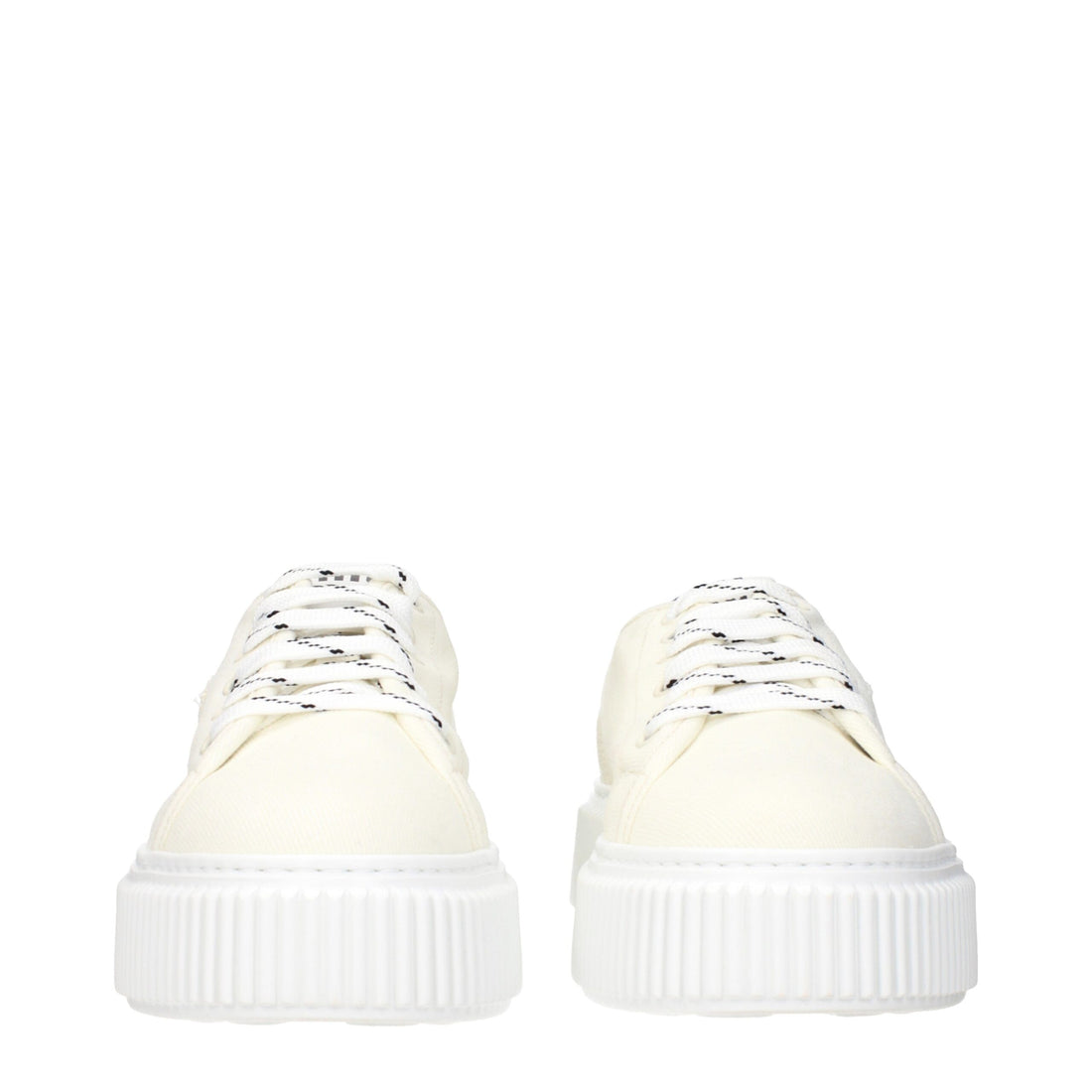 Miu Miu Beige Fabric Platform Sneakers