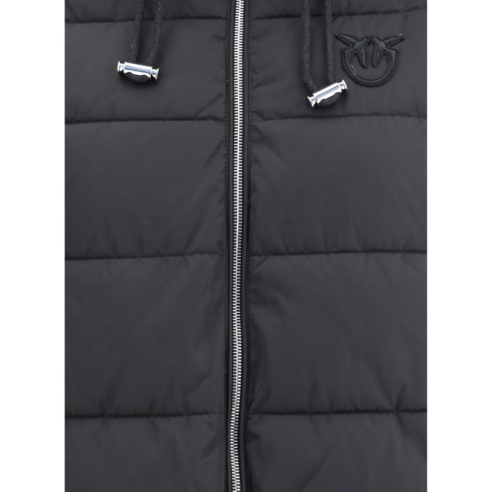 PINKO Black Polyester Full-Length Jacket
