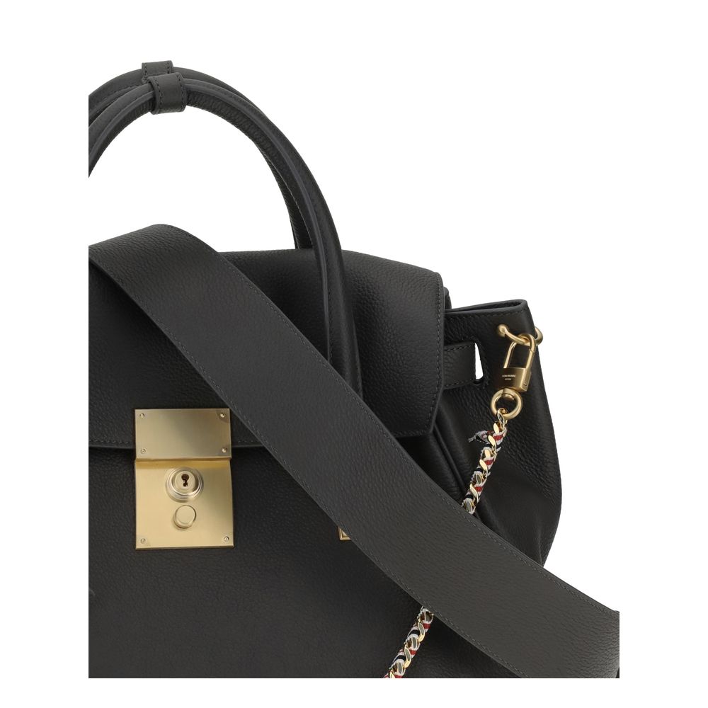 Thom Browne Gray Calf Leather Bos Taurus Shoulder Bag