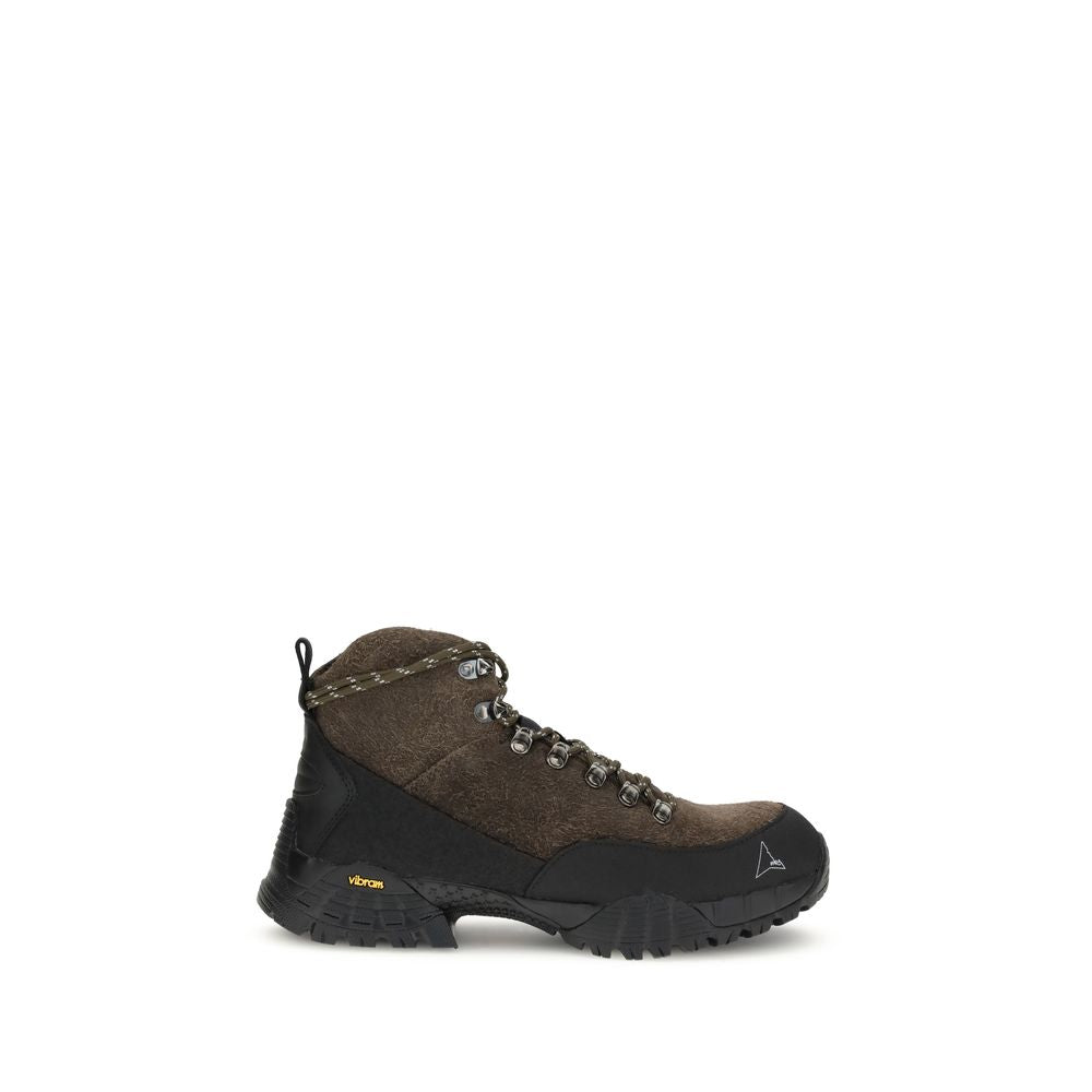 ROA Brown Calf Leather Bos Taurus Lace-Up Boots