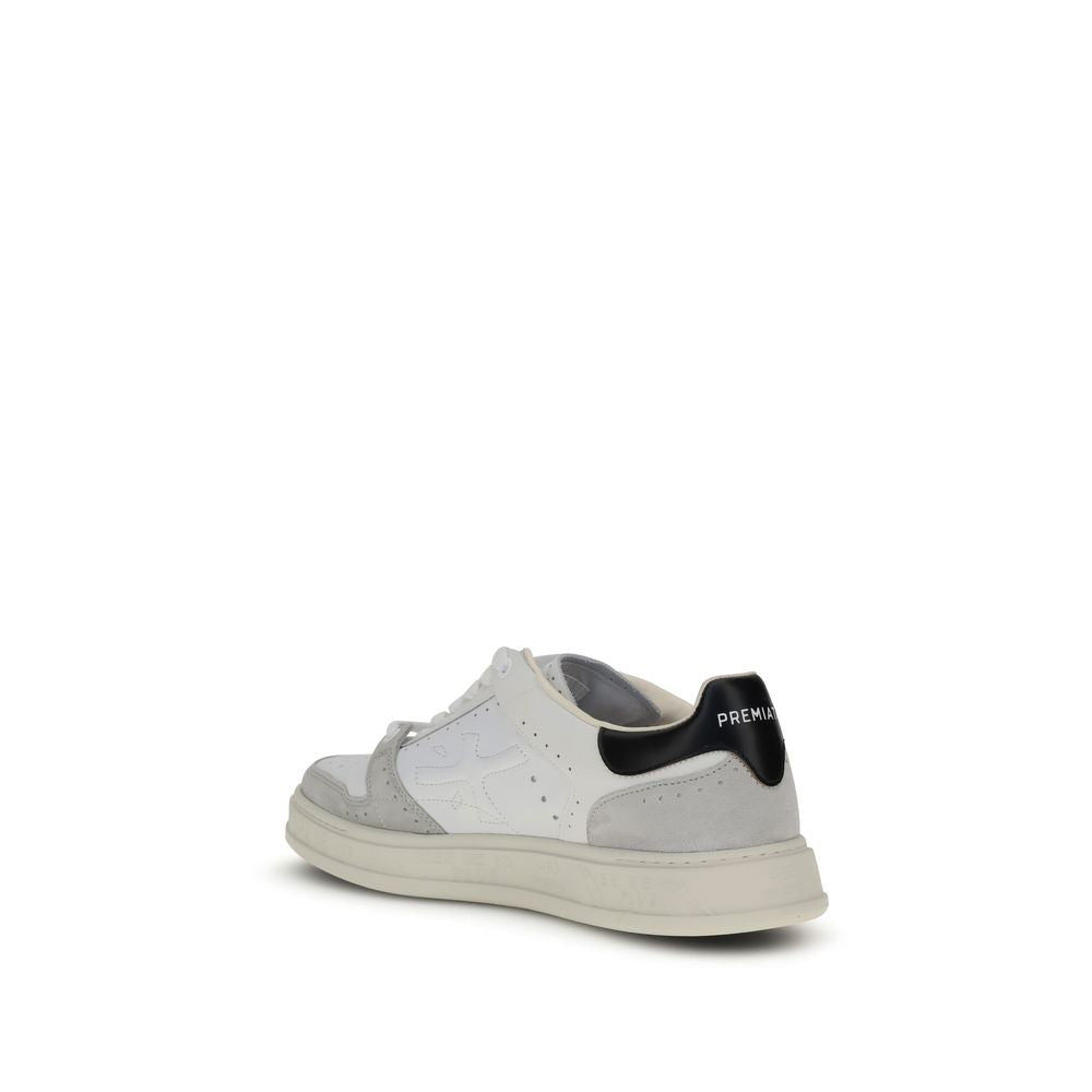 Premiata White Calf Leather Bos Taurus Low Top Sneakers