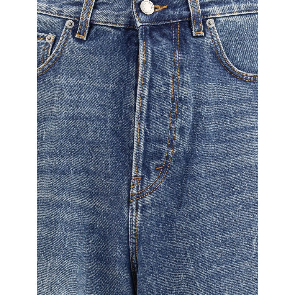 Haikure Blue Cotton Relaxed Fit Jeans
