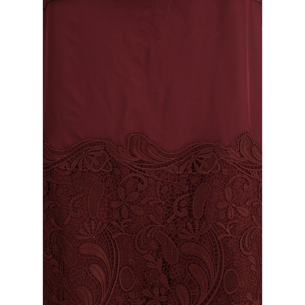 Ferragamo Bordeaux Silk Cocktail Dress