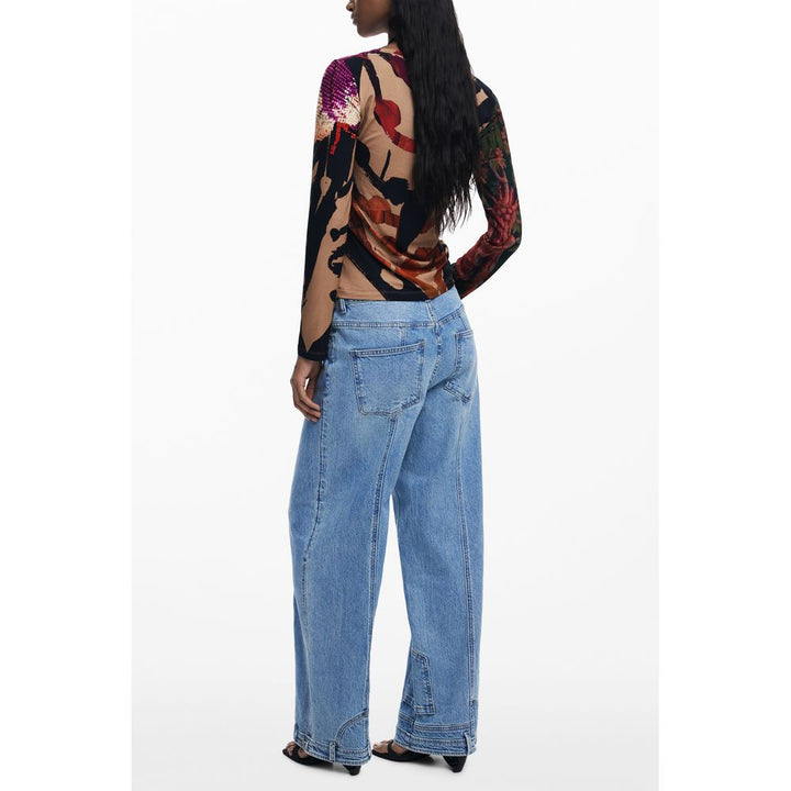 Desigual Marrone Viscosa Women T-Shirt