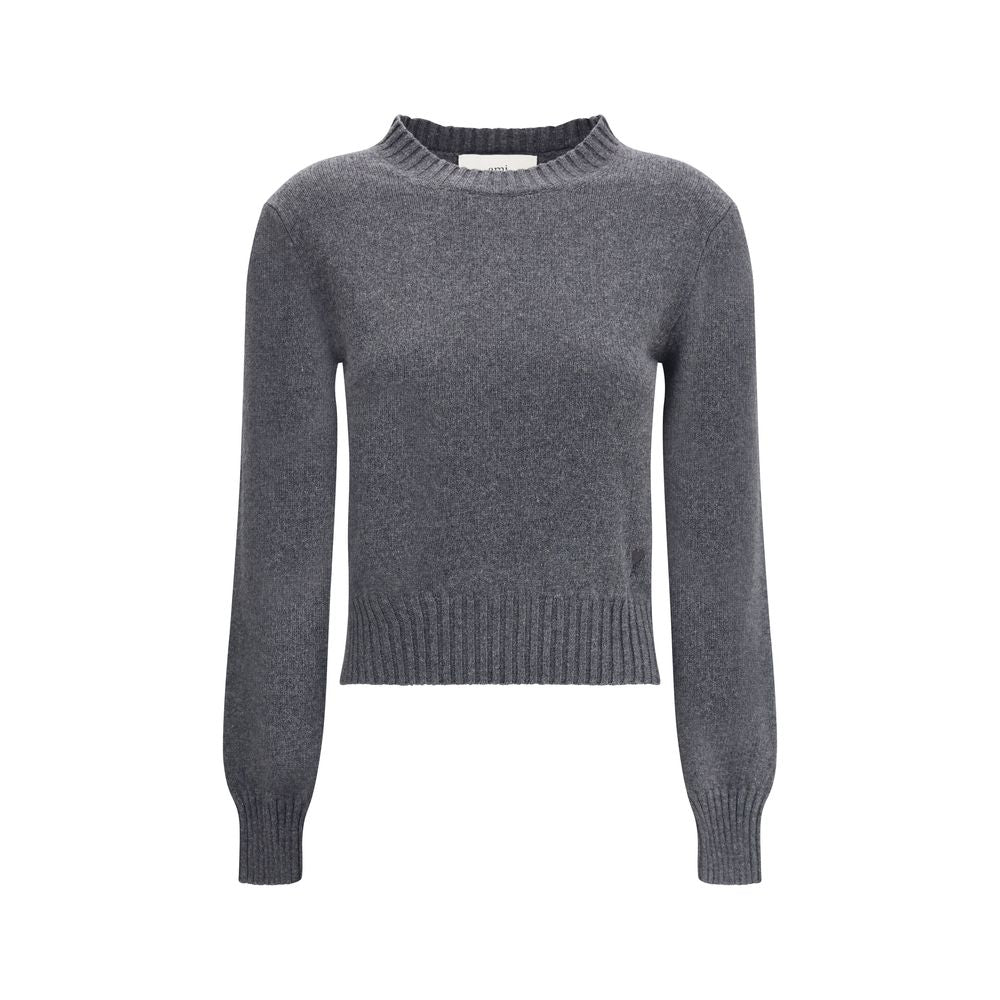 Ami Paris Gray Cashmere Sweater
