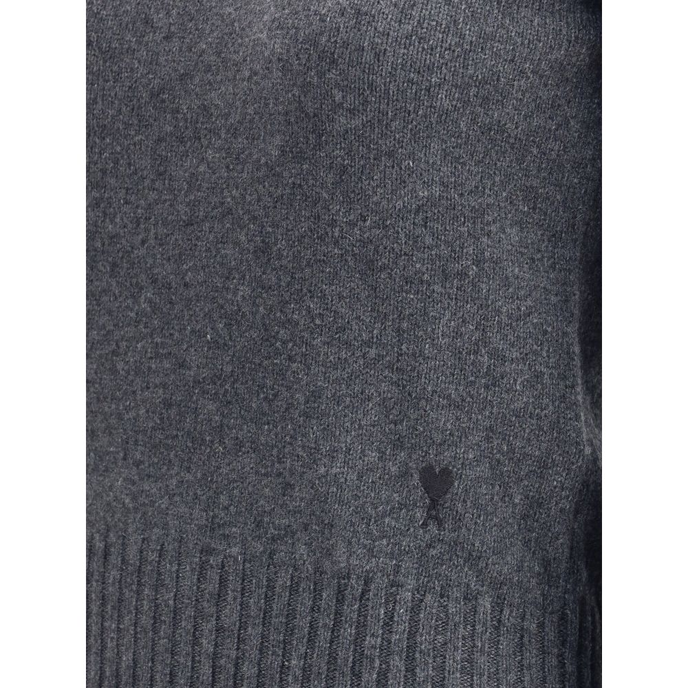 Ami Paris Gray Cashmere Sweater
