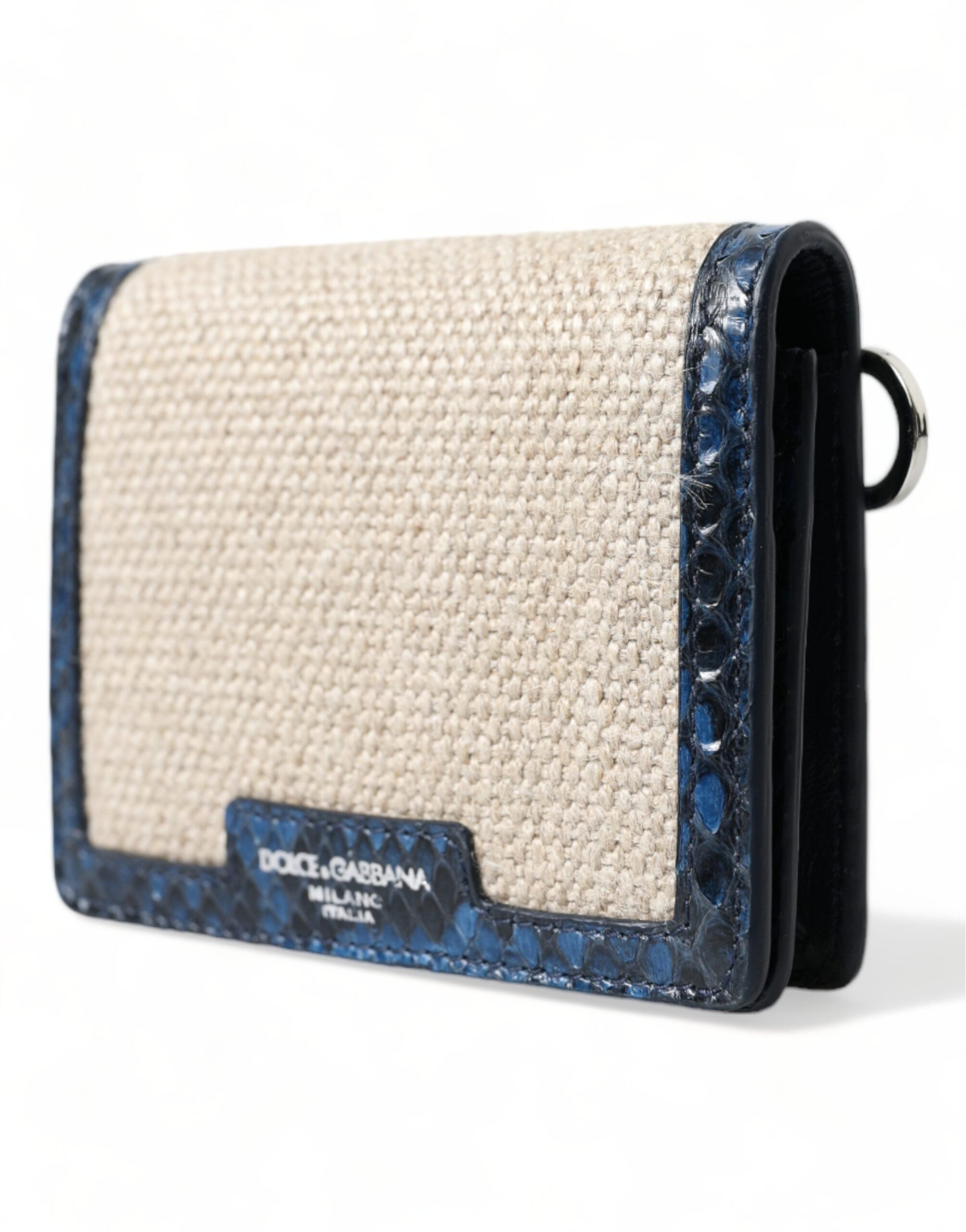 Dolce & Gabbana Beige Raffia Blue Leather Trim Mini Shoulder Purse Crossbody Bag