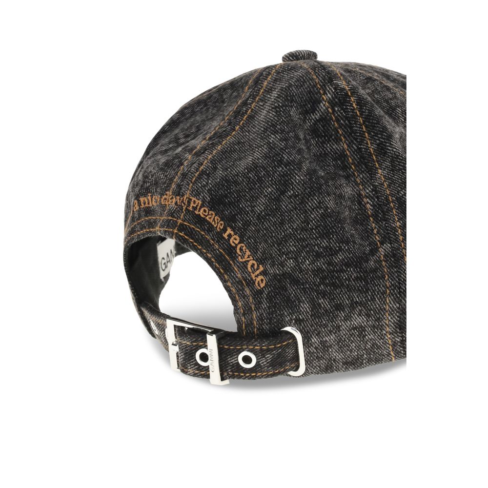 Ganni Gray Cotton Cap (Baseball Hat)