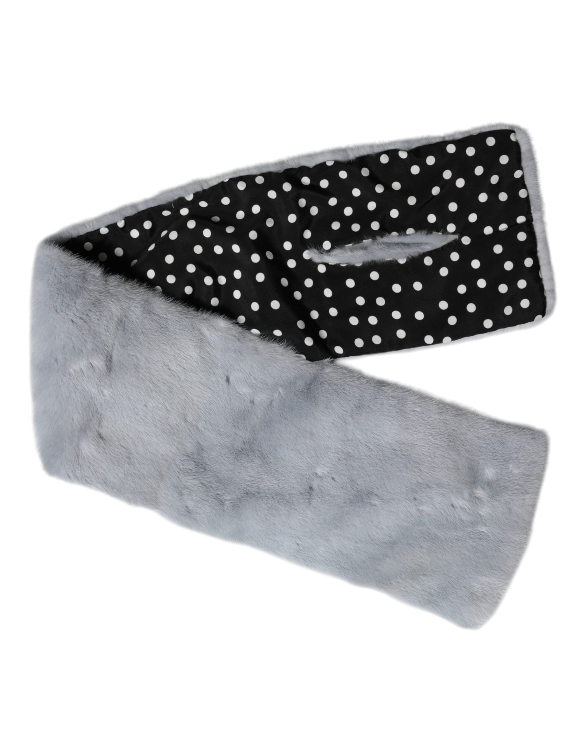 Dolce & Gabbana Powder Blue Mink Fur Neck Warmer Scarf