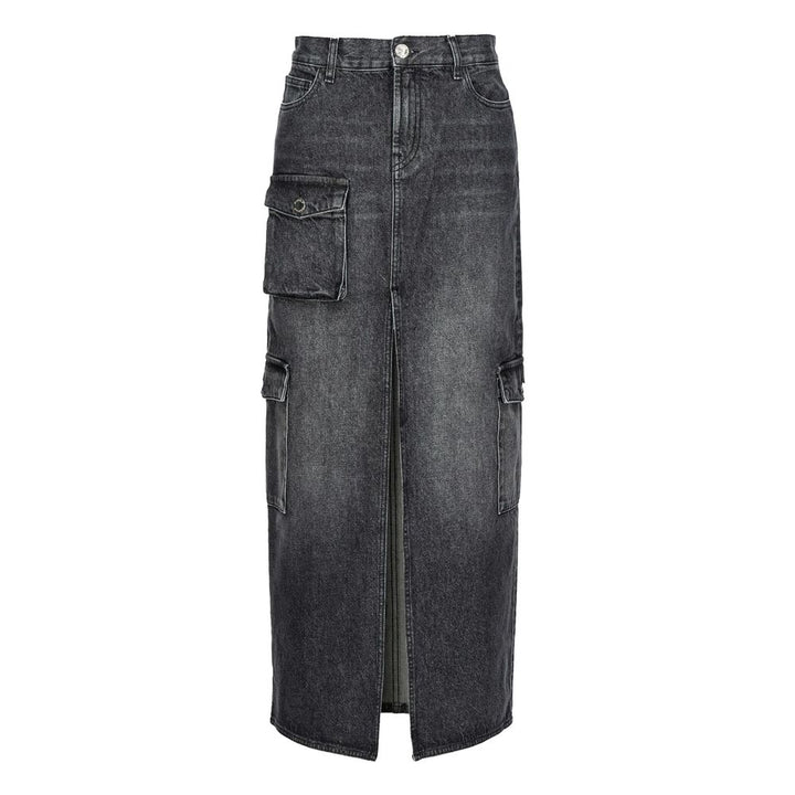 PINKO Black Cotton Skirt