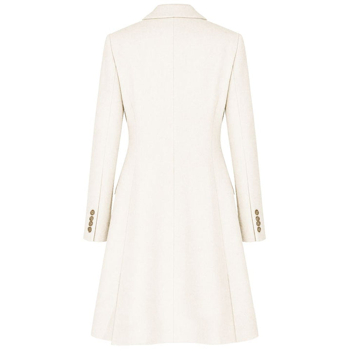 Made in Italy White Wool Women Coat