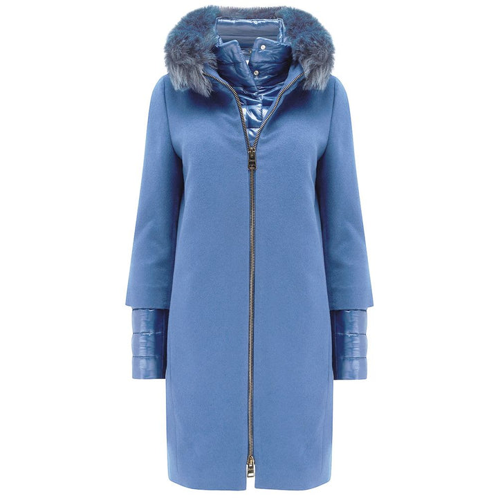 Herno Blue Cashmere Women Coat