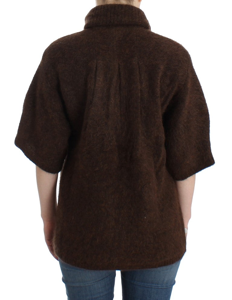 Cavalli Brown mohair knitted cardigan