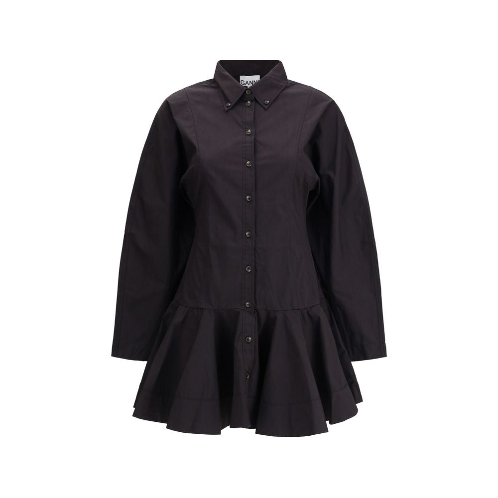 Ganni Black Cotton Casual Dress