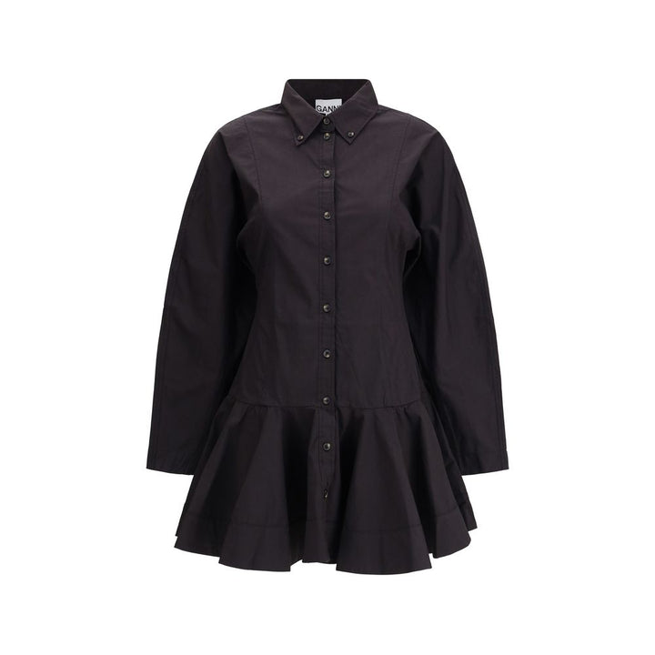 Ganni Black Cotton Casual Dress