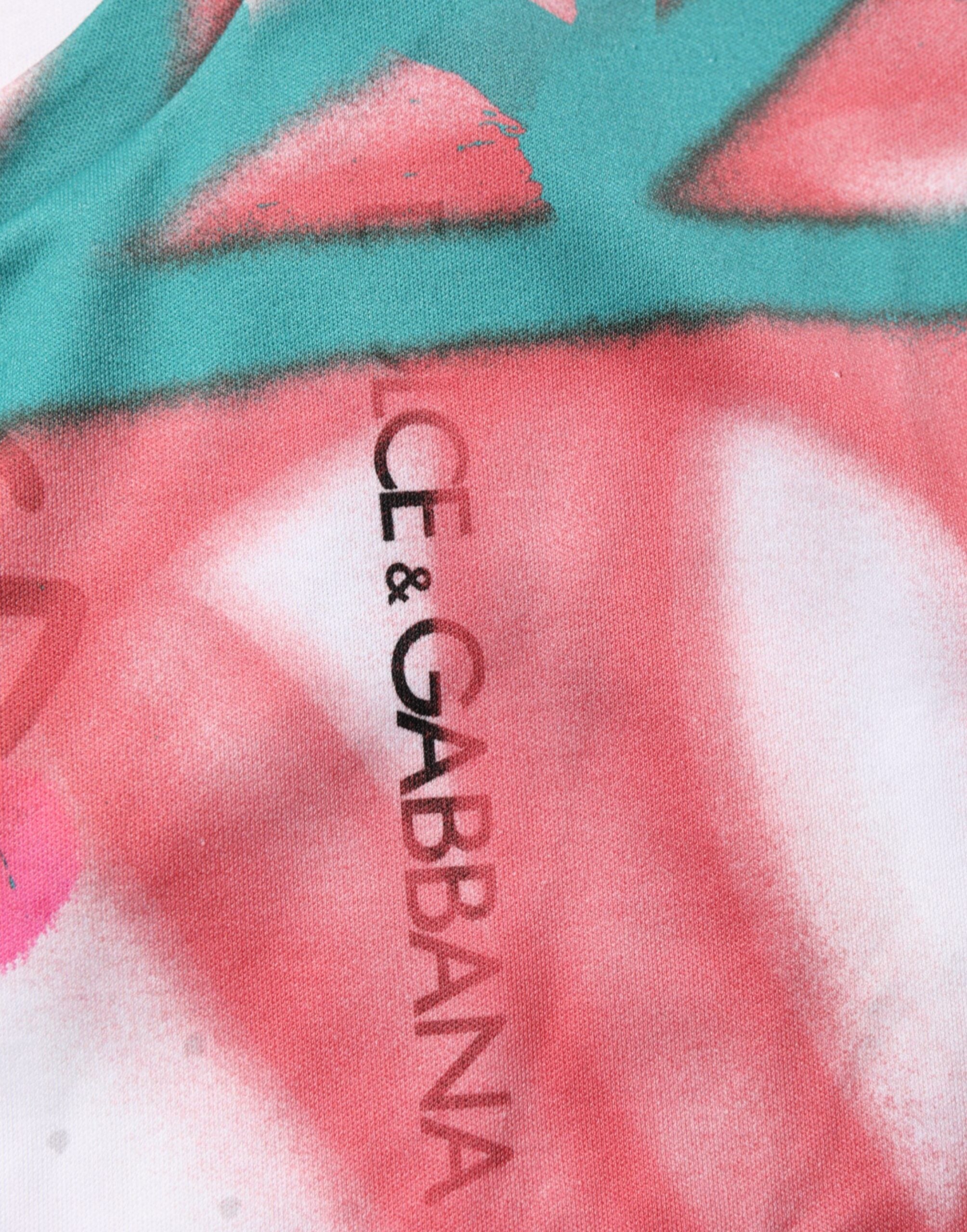 Dolce & Gabbana White Graffiti Crew Neck Short Sleeves T-shirt