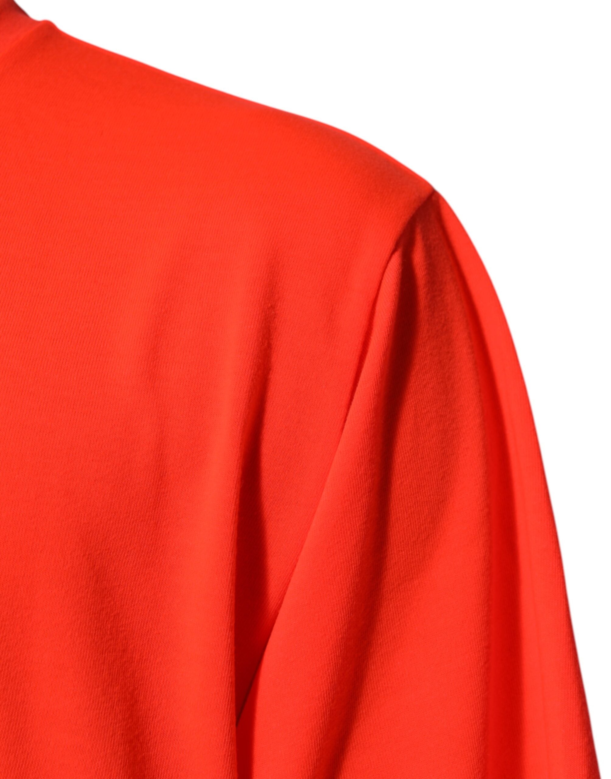 Dolce & Gabbana Neon Orange Polyester Men Crew Neck T-shirt