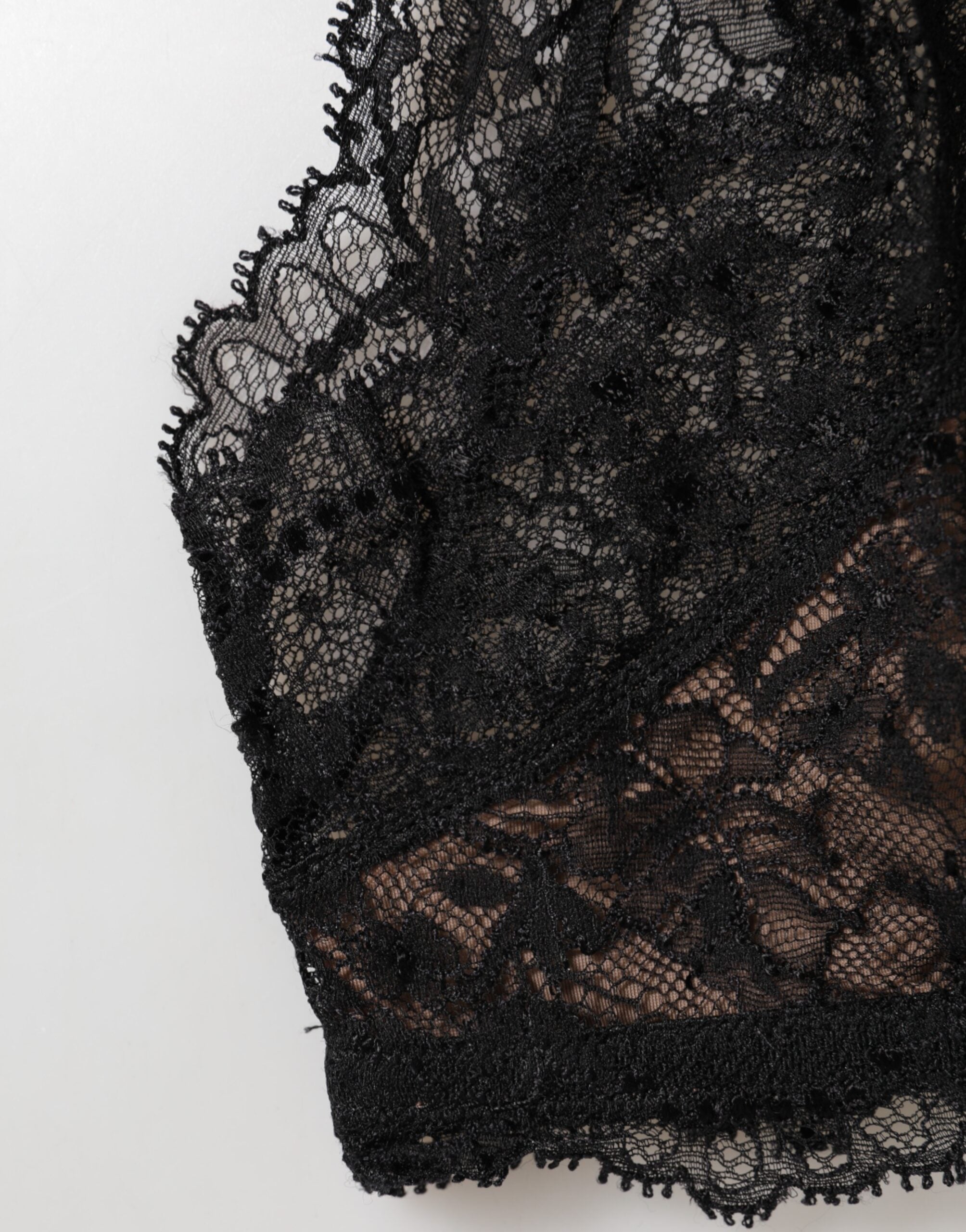 Dolce & Gabbana Black Floral Lace Mesh High Brief Panty  Underwear