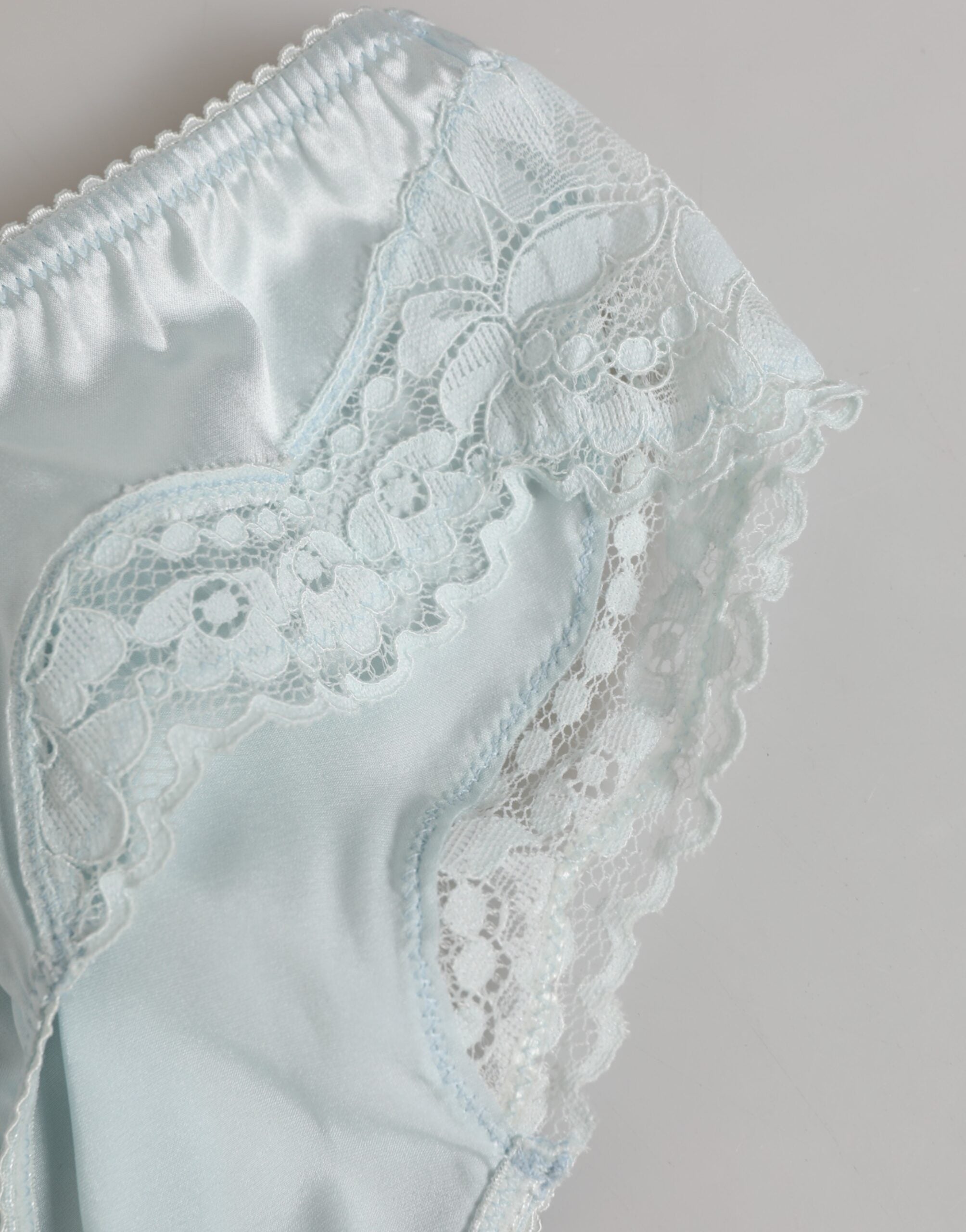 Dolce & Gabbana Gray Silk Satin Floral Lace Panty Brief Underwear