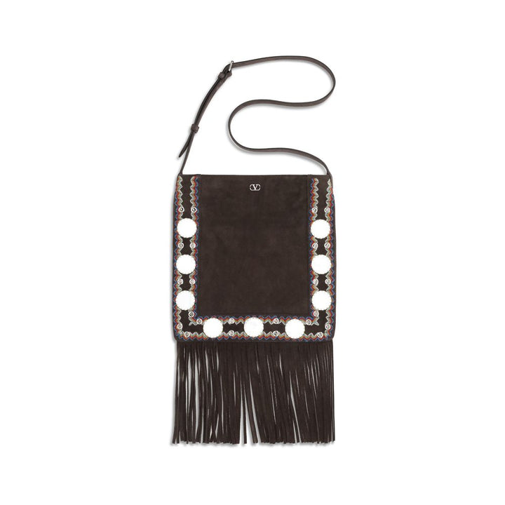 Valentino Garavani Brown Calf Leather Bos Taurus Shoulder Bag