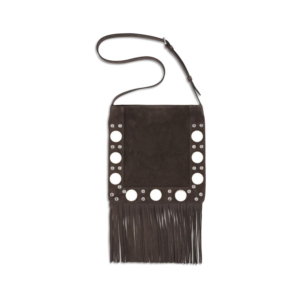 Valentino Garavani Brown Calf Leather Bos Taurus Shoulder Bag
