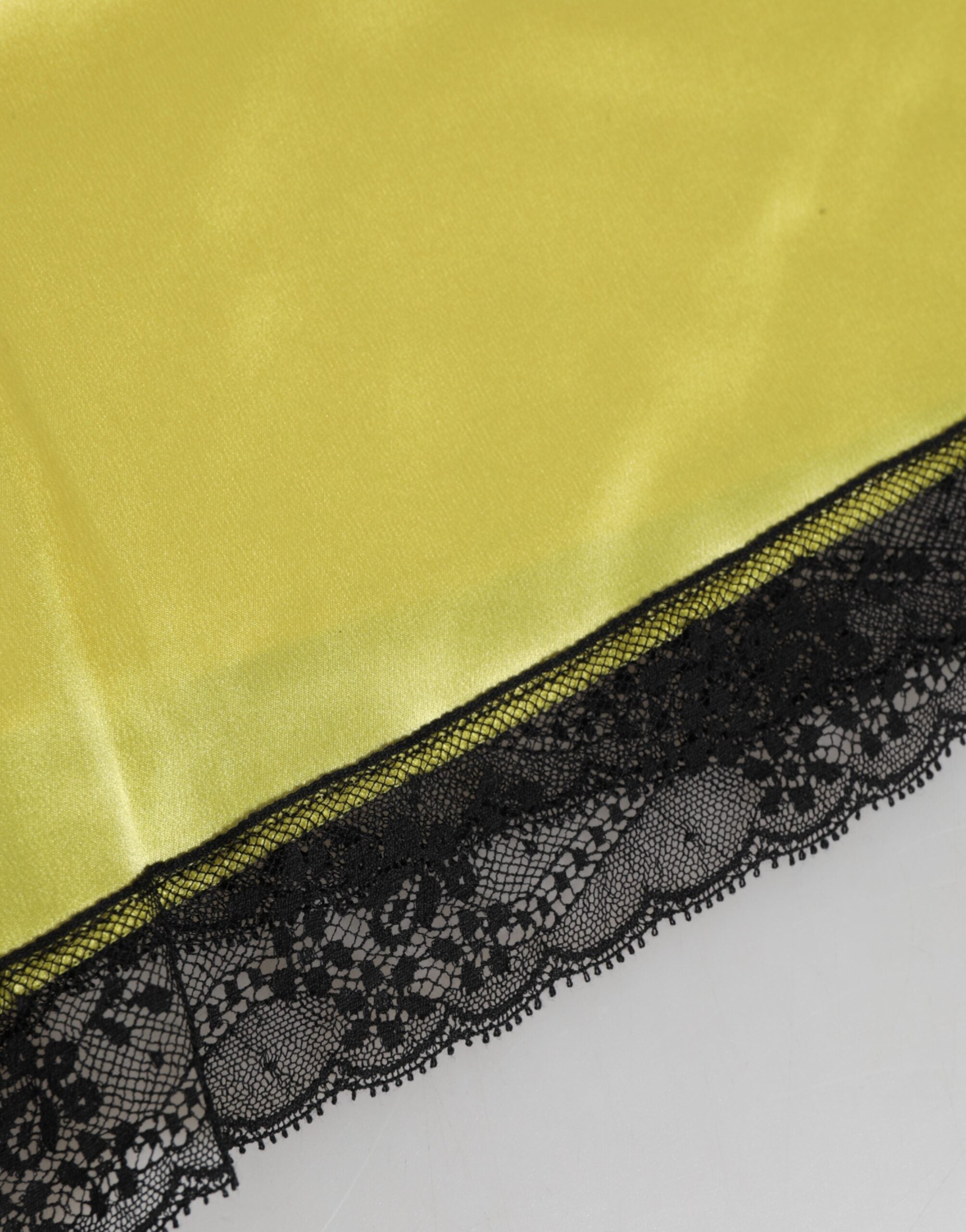 Dolce & Gabbana Yellow Satin Silk Mid Waist Underwear Shorts