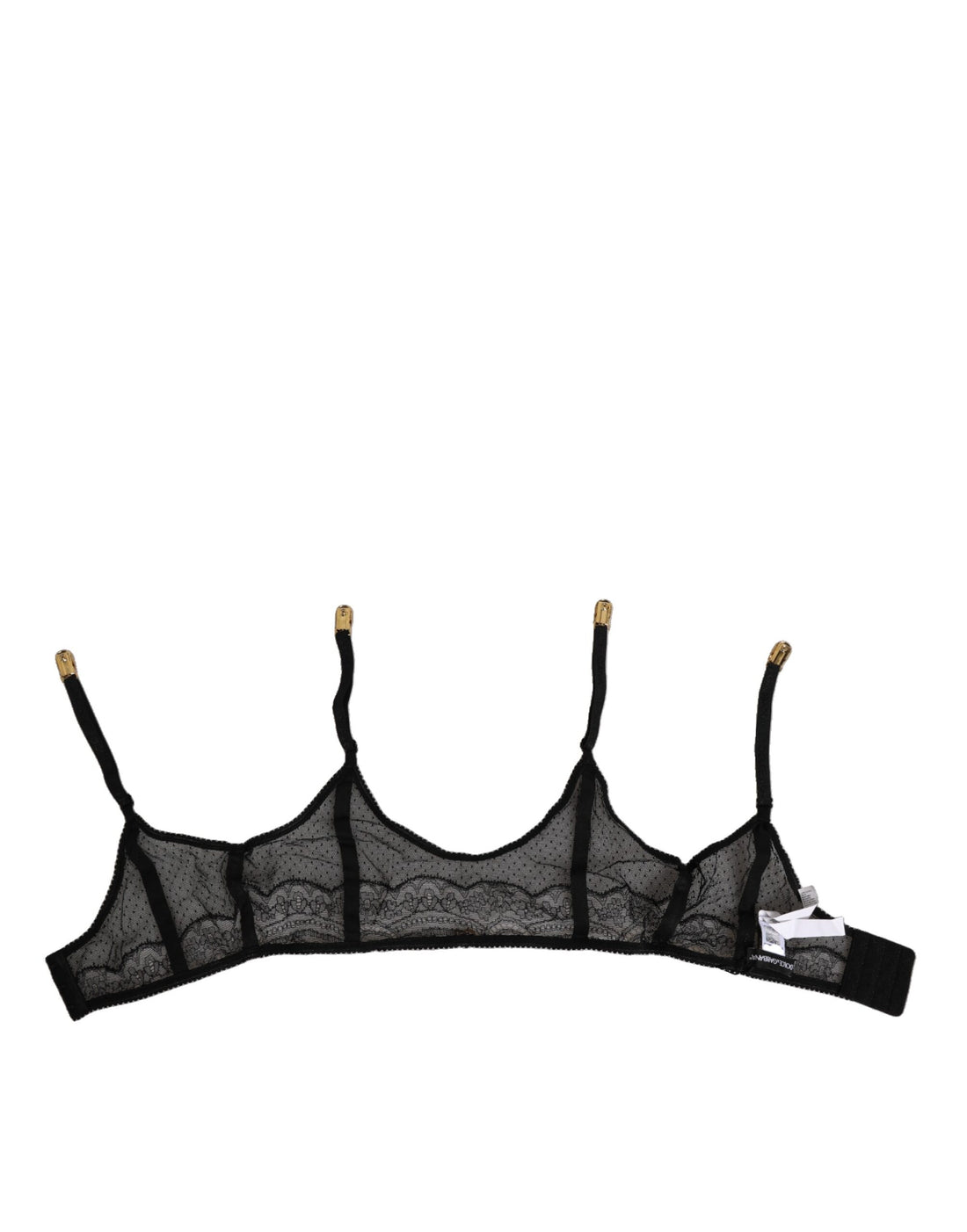 Dolce & Gabbana Black Floral Lace Nylon Strap Garter Underwear