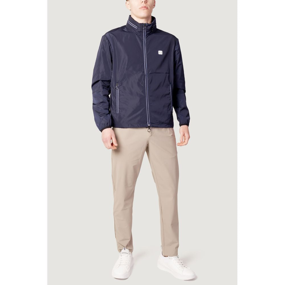 Armani Exchange Blue Polyester Shell Jacket