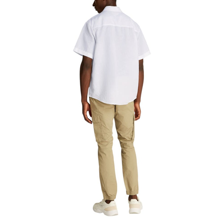 Calvin Klein Jeans White Linen Shortsleeve Shirt