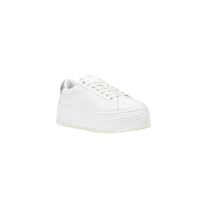 Calvin Klein Jeans Silver Leather Platform Sneakers